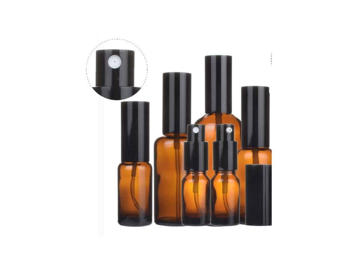 30 ml Bouteille en verre ambré - Brumisateur noir