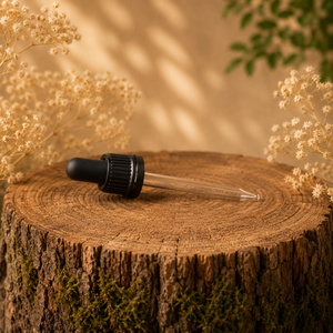 Glass dropper 18 mm black