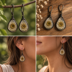 Boucles d'oreilles goutte Fleur