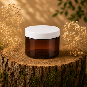 240 ml jar Cosmo in amber plastic - black aluminum cover