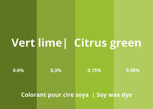 colorant pour cire de soya vert lime herboristerie les ames fleurs