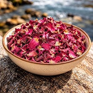 PÉTALES DE ROSE ROUGE BIOLOGIQUE
