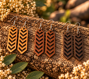 Boucles d'oreilles en bois allongées