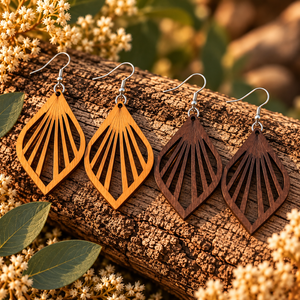 Boucles d'oreilles en bois flammes