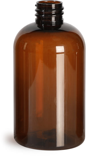 120 ml Bouteille plastique ambré - Bouchon noir