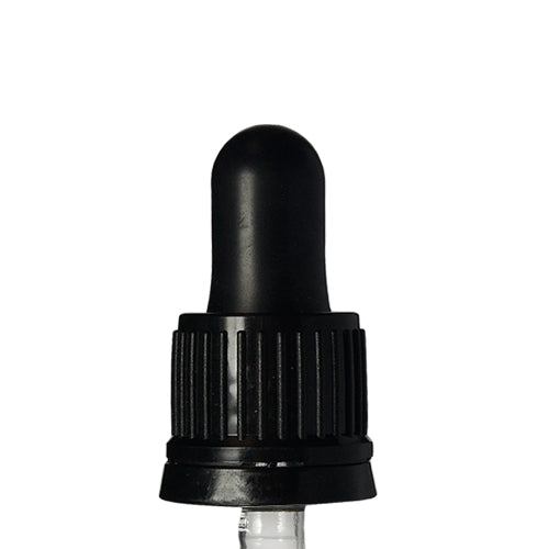 Glass dropper 18 mm black