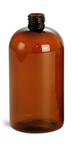 500 ml bouteille plastique ambré - Bouchon noir