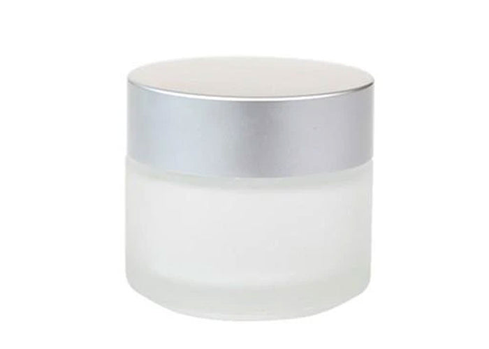 100 ml Pot en verre givré - Couvercle argent