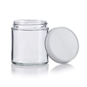 120 ml jar Clear glass - White cover