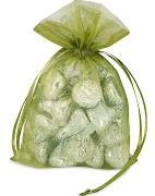 Green organza bags